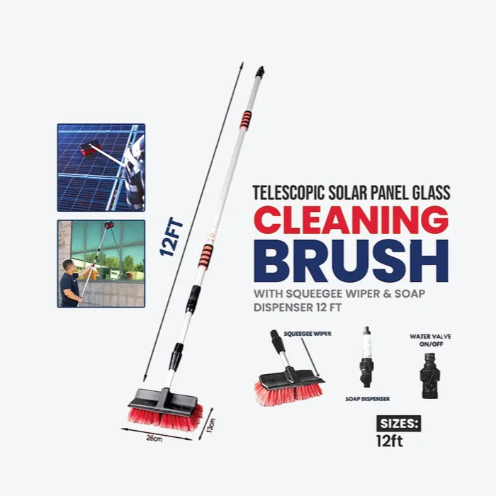 Telescopic Solar Panel Glass Cleaning Brush