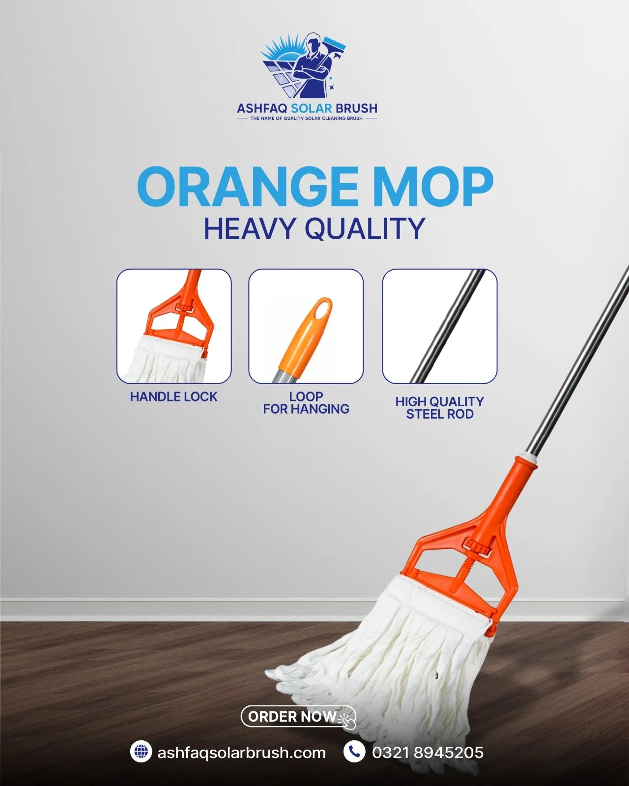Orange wet Mop