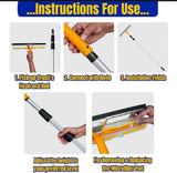 Solar Panel Cleaning Brush 20 feet, 2 in1 Microfiber Washing Brush and Rubber Wiper, 7 to 20 ft Extendable Adjusted Aluminium Rod, For Solar Panel / Window / Glass Wash (Imported)