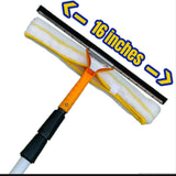 Solar Panel Cleaning Brush 20 feet, 2 in1 Microfiber Washing Brush and Rubber Wiper, 7 to 20 ft Extendable Adjusted Aluminium Rod, For Solar Panel / Window / Glass Wash (Imported)