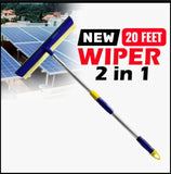 Solar Panel Cleaning Brush - 20ft Extendable Rod for Easy and Efficient Cleaning