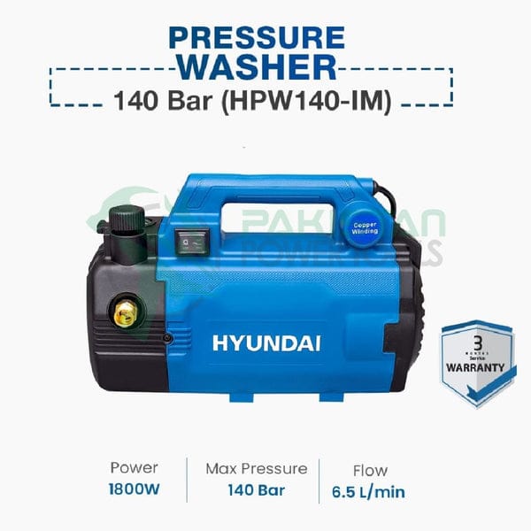 Hyundai HPW140-IM High Pressure Washer – Induction Motor – Auto Sanction From Bucket Variable Water Speed Controller