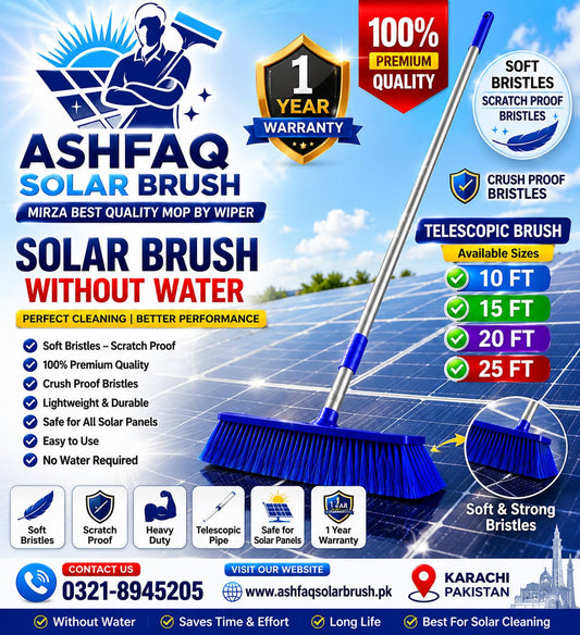 Solar Brush 10 Feet Steel pipe without water , with wiper blade