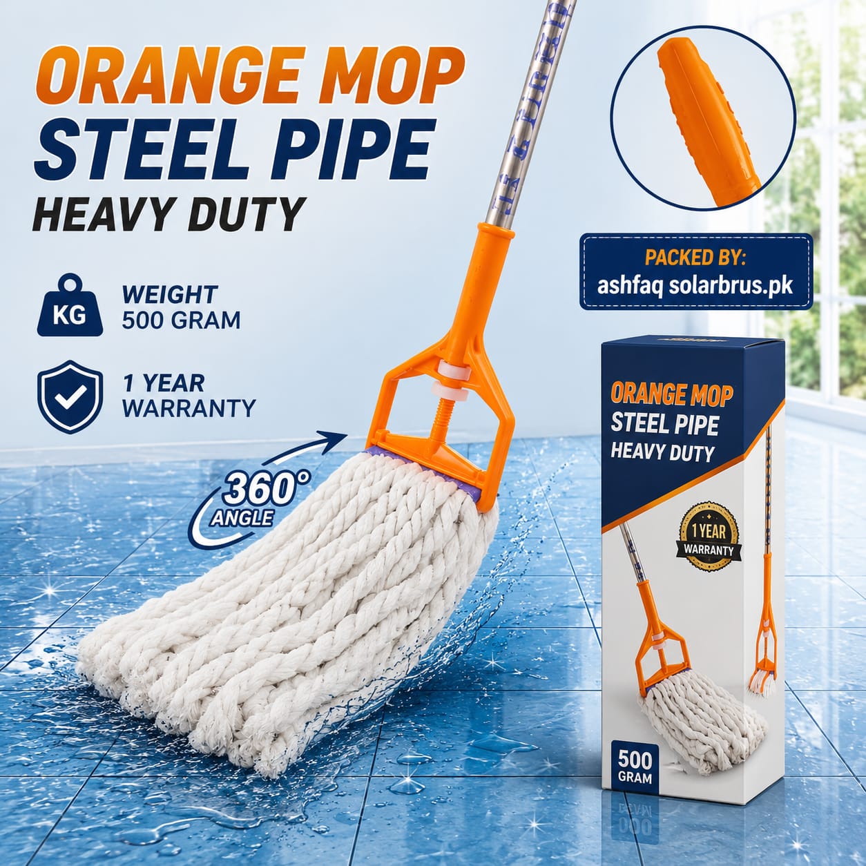 Orange wet Mop
